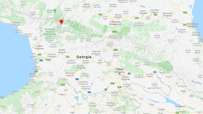 Screenshot showing the location of Mestia in Georgia (Google Maps)